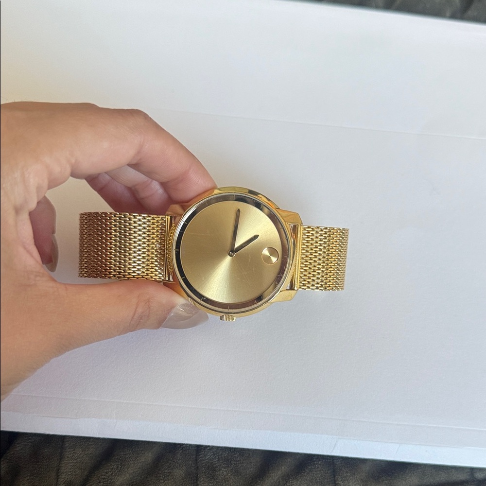 Movado Bold Gold Mesh Watch